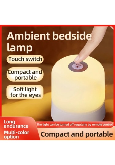 Boatshop1 Modern Dokunmatik Kontrollu 16 Renk Led Komodin Lambasi Uzaktan Kumandali 3 Mod Usb Sarj Edilebilir Pil Yatak Oturma Odasi Ve Kamp Icin Ahşap