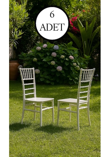 6 Adet Soho Beyaz Sandalye / Balkon-bahçe-mutfak Beyaz
