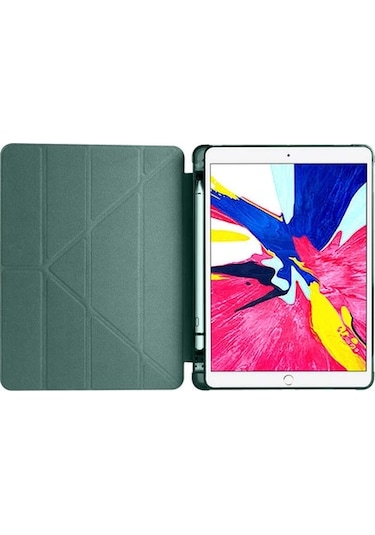 Apple Uyumlu iPad 10.2 2021 (9.Nesil) Kılıf Zore Tri Folding Kalem Bölm