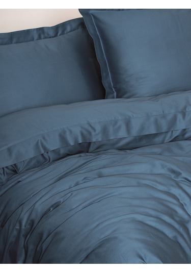 Cotton Box Elegant Saten Çift Kişilik Nevresim Takımı Mavi