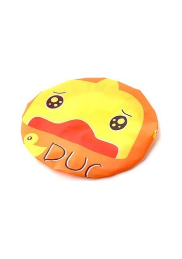 Sarı Çocuk Karikatür Sevimli Hayvan Baskı Duş Başlığı Banyo Salonu Su Geçirmez Saç Şapka Sarı