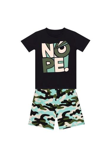 Denokids Mushi Nope Erkek Çocuk T-shirt Şort Takım Çok Renkli