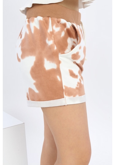 Toontoy Kız Çocuk Batikli Şort Kahverengi