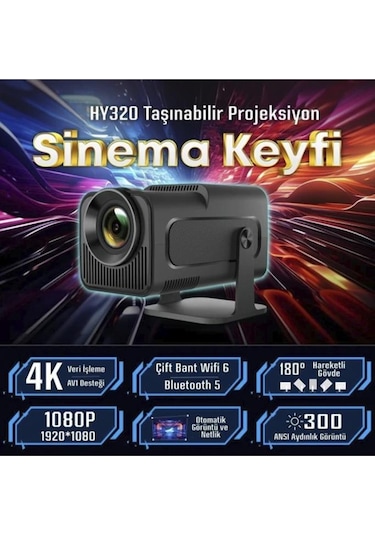 Torima HY320 Mini Bluetooth Android Taşınabilir Projeksiyon Cihazı