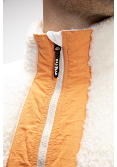 Bomb Marshmallow Yarım Fermuarlı Erkek Polar Beyaz