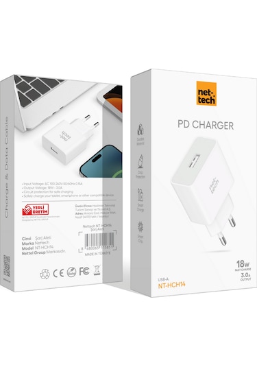 Nettech Nt-hch14 18w 3000 Mah Şarj Aleti Beyaz
