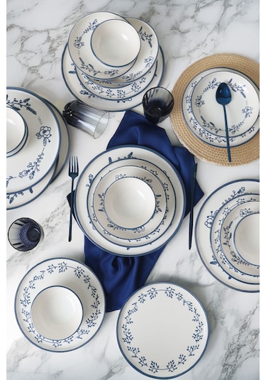 Blue Bloom Yemek Takımı 24 Parça 6 Kişilik 22810-11-12 Çok Renkli