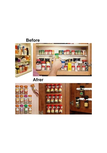 Skycity Beyaz 8 Adet Plastik Baharatlık Tutucu - Mutfak Ve Banyo İçin Uzay Tasarruflu Organizer Beyaz