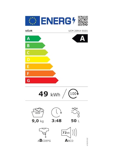 Uğur Ucm 20914 B101 1400 Devir 9 KG Çamaşır Makinesi