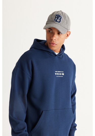 AC&Co / Altınyıldız Classics Erkek Lacı Oversize Fit Bol Kesim Kapüşonlu İçi Polarlı Pamuklu Sweatshirt Lacivert AC&Co / Altınyıldız Classics Erkek Lacı Oversize Fit Bol Kesim Kapüşonlu İçi Polarlı Pamuklu Sweatshirt Lacivert