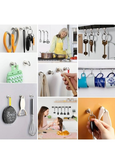 Buffer Güçlü Manyetik Çok Amaçlı 2'li Magnet Askı Gri