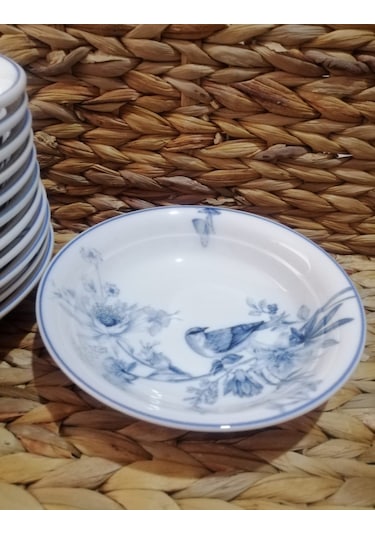 Güral Porselen Kuş Model 17 Cm 12 Adet Çukur Tabak