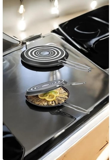 Şahane İkiz Gözleme Balık Tavası 32cm Siyah