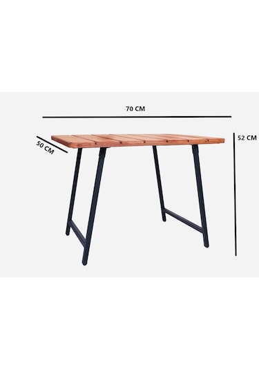 Alin Metal Katlanır Ahşap Kamp Ve Piknik Masası Kahverengi - Siyah