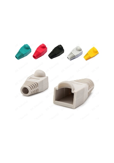 Rj45 Cat5 Cat6 Renkli Koruyucu Kılıf - 25 Adet Papuç