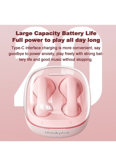 Suofeng 联想 Lp13 Pembe Klip-on Bluetooth 5.3 Kulaklık - 10mm Hoparlör, 5 Saat Müzik Süresi, 10m Aktarım Mesafesi
