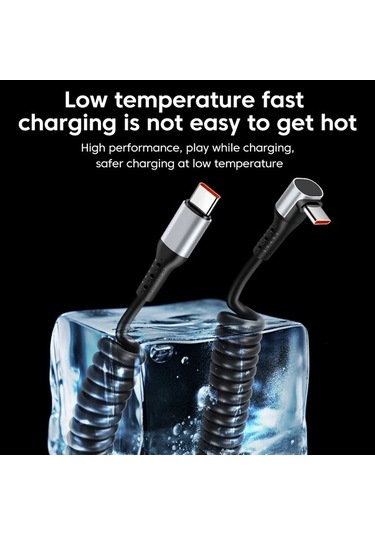 Tongxida 90 Dirsek Araba Şarj Kablosu 6a Usb A-c, İphone Uyumlu 14w Type C To Type C 1.6m Hızlı Şarj