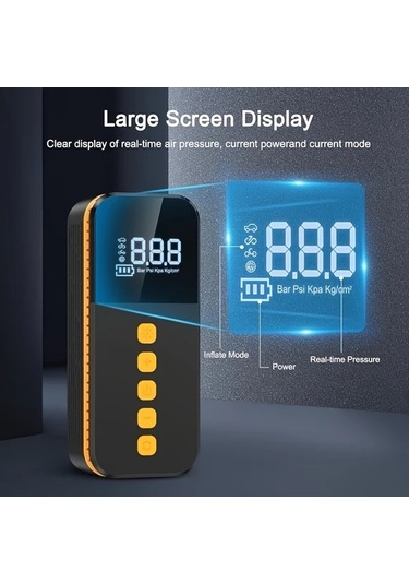 Willowhaven 3000mah Power Bankli Kablosuz Taşınabilir Araba Kompresörü Dijital Led Ekranlı 150 Psı