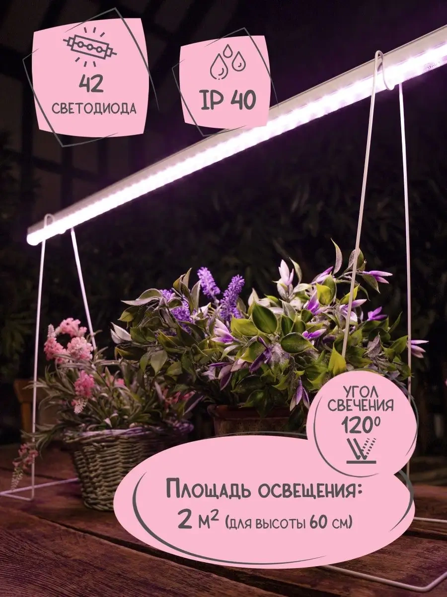 Uniel Fitolamp İçin Fideler Ve Bitkiler 24w 872 Mm 46665729 Açık Ton Pembe