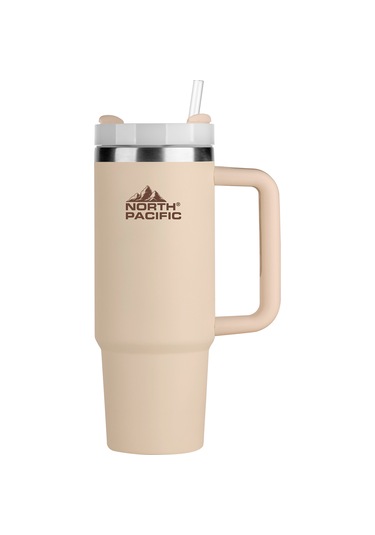 Kulplu Pipetli Termos - 900 Ml Bej