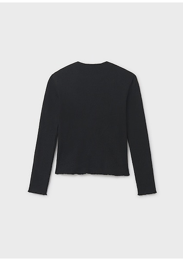 Mayoral Siyah Kız Çocuk Nervürlü Hırka 7033 Siyah