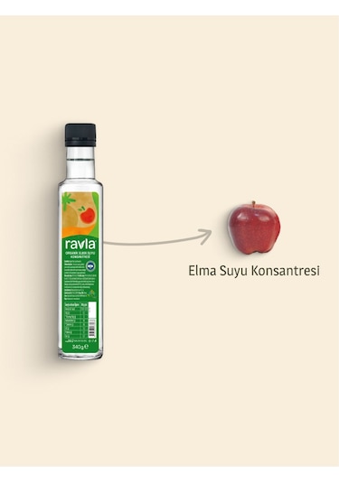 Ravla Organik Elma Suyu Konsantresi 340 G