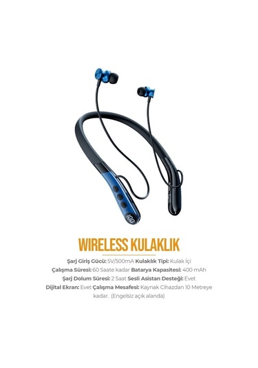 Azeada AZ-BN05 Bluetooth 5.2 Boyun Askılı Kulak İçi Kulaklık