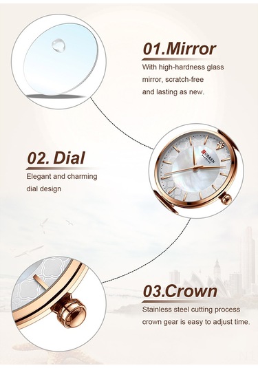 Leezsing Şık Kadın Kol Saati - 3atm Su Geçirmez, Paslanmaz Çelik Bileklik Ve Mineral Cam Çok Renkli