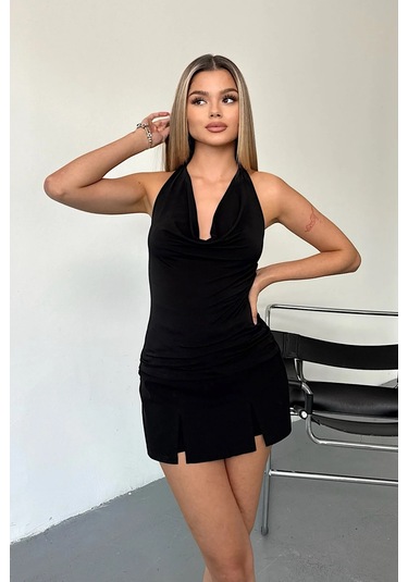 Giysa Kadın Degaje Yaka Kolsuz Basic Bluz Siyah - 25y 2450 Siyah