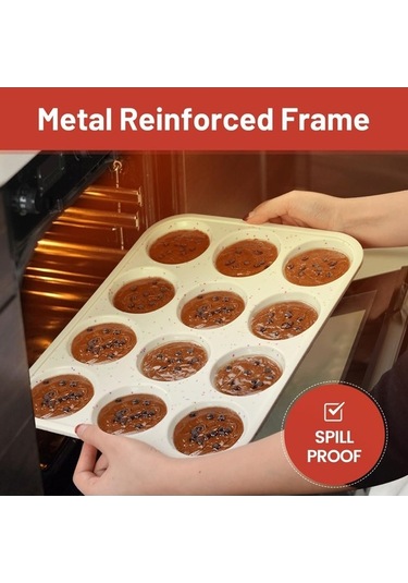 Novahub Silikon Muffin Kalıbı, 7/12 Kupa, Yapışmaz, Dayanıklı, Renkli, Fırın, Mikrodalga Uygun, Ev Mutfakı İçin Çok Renkli