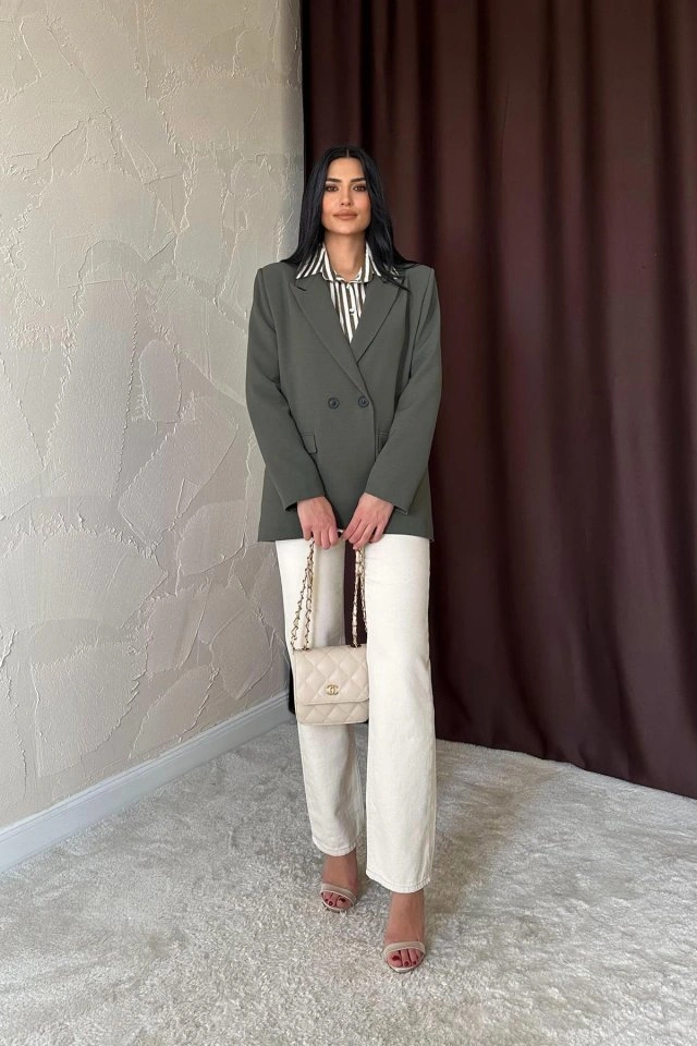 Buğrahayalin Haki Blazer Ceket Haki