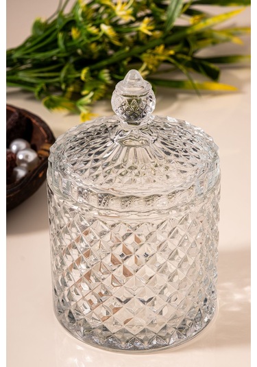 Çarşıdayız Lila Cam Kapaklı Şekerlik - Zarif Ve Şık Tasarımlı Şeker Saklama Kabı Şeffaf