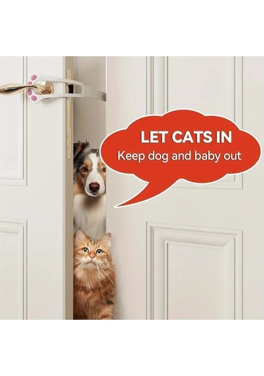 Fochsia Siyah 11.5 İnç Ayarlanabilir Evcil Hayvan Kapı Mandalı - Beyaz Kilitli Emniyet Kemeri