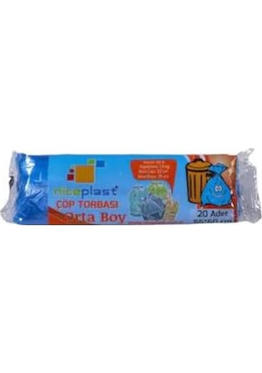 Niceplast Orta Boy Çöp Torbası 50 Adet Mavi 55 x 60 CM