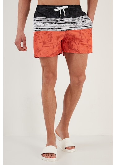 Buratti Belden Bağlamalı Deniz Şortu Cepli Erkek Mayo Short 3800907 Siyah-Orange Buratti Belden Bağlamalı Deniz Şortu Cepli Erkek Mayo Short 3800907 Siyah-Orange