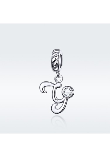 S925 Ayar Gümüş 26 İngilizce Mektup Kolye Dıy Bilezik Kolye Aksesuarları, Stil: Y Çok Renkli