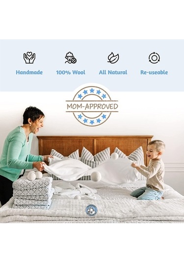 Besthome1 6 Adet Yumuşak Yün Kurutma Topu - Doğal Yün, Kısa Kurutma, Çamaşırları Korur Açık Sarı Açık Sarı