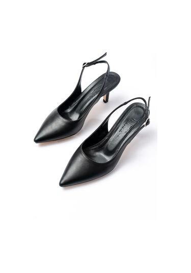 St-1152 Siyah Günlük 7 Cm Topuklu Kadın Ayakkabı Siyah
