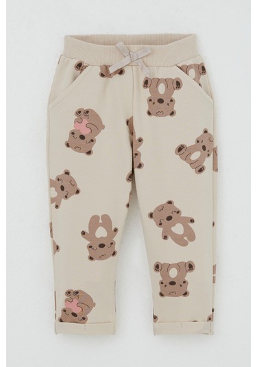 Breeze Kız Bebek Eşofman Takım Mutlu Ayıcık Desenli 6 Ay-2 Yaş, Bej Bej