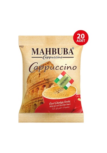 Mahbuba Çikolata Soslu Bol Köpüklü Granule Cappuccino Hazır Kahve 20x25gr Granül