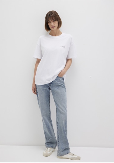 Mavi - Mavi Logo Baskılı Beyaz Tişört 1611309-620 Beyaz