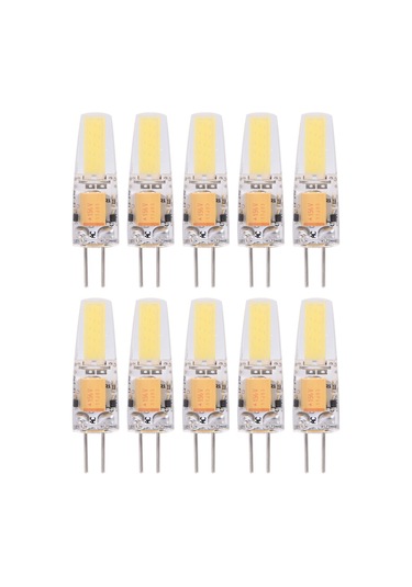 10 Adet Ac/dc12-24v G4 Cob Led Ampul Kısılamayan Silikon Ampul Sıcak Beyaz