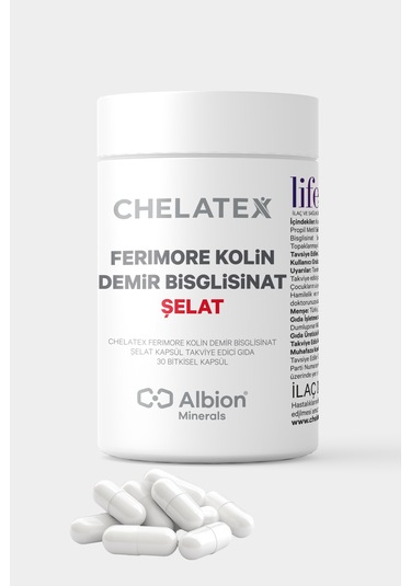 Chelatex Ferimore Kolin Demir Bisglisinat Şelat 60 Bitkisel Kapsü