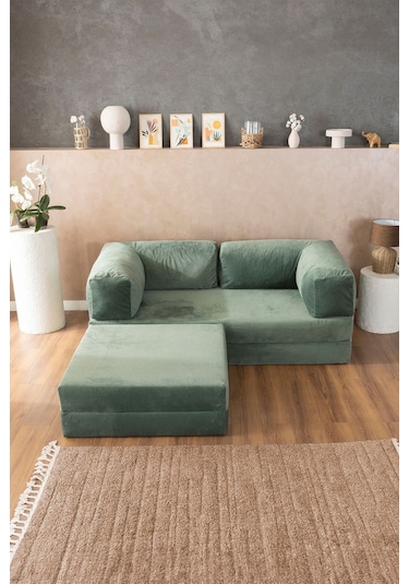 Good Night Legom Köşe Koltuk & Aktivite Yatağı & Uzanma Koltuğu Yeşil