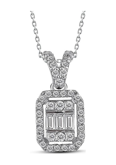 Modern Tasarım 0.20 Ct Baget Kare Tektaş Kolye