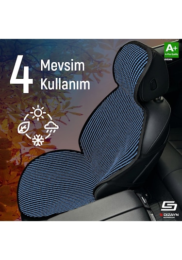 Rover 25 Uyumlu Koltuk Kılıfı Minder Çizgili Siyah Mavi 2+1 Ön Arka Set