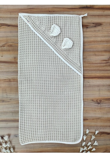 Ekru Pike Bebek Battaniyesi Doğal Organik Uyku Çift Taraflı Bebek Havlu Örtü Yenidoğan Mevsimlik Kahverengi