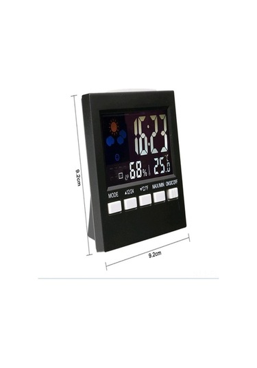 Ulzyvf Renkli Lcd Ekranlı Dijital Sıcaklık Nem Saati - Ev Kullanımı İçin Masaüstü Küçük Boyutlu