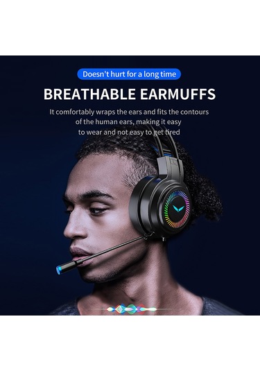 Fosenze G58 Oyuncu Kulaklığı Over-ear 7.1 Surround Sesli Mikrofonlu Renkli Işık, 3.5mm+usb Bağlantı, Pc/ps4/smartphone Uyumlu Siyah