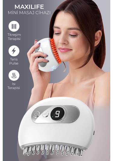 Tmj Masaj Cihazı Isı, Titreşim Ve Tens Pulse Özellikli Şarjlı Mini Masaj Aleti Beyaz